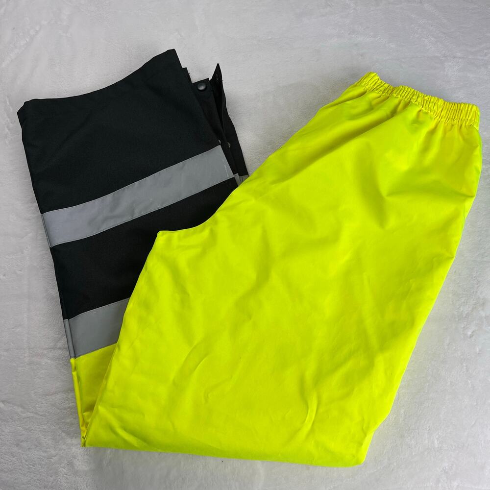 Utility Pro Wear Men's Neon Yellow Safety Work Pants Fleece Lined Size Large